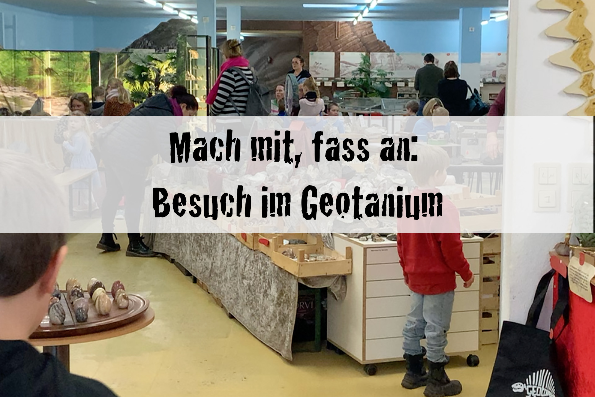 Kinder und Erwachsene besuchen das Urzeit-Museum in Gettorf